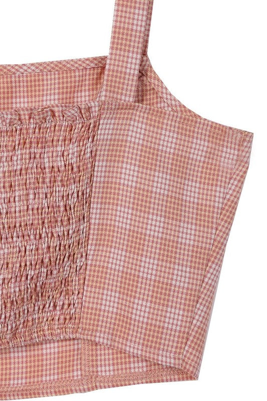 SL pattern crop top & skirt set (set packing)