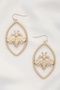 Bee Marquise Shape Dangle Earring